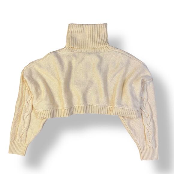 Urban‎ Outfitters Cropped Turtleneck Sweater Womens Size L Yellow - Picture 6 of 9